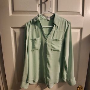 Express Light Green Button Down Shirt (b3)